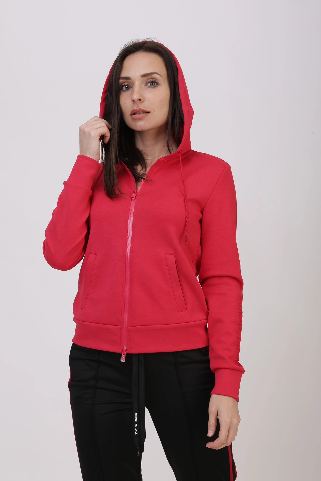Armani exchange red hoodie sale