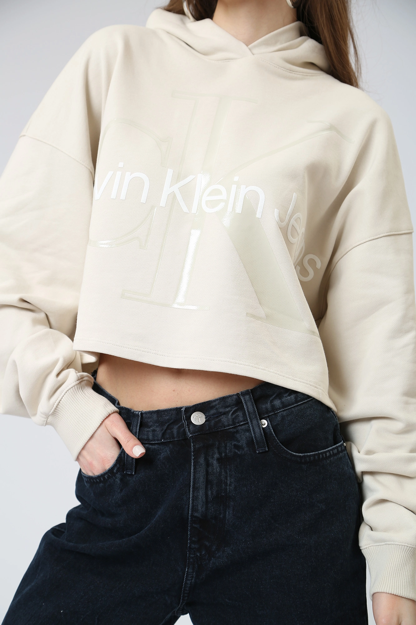 Calvin klein cropped hoodie top
