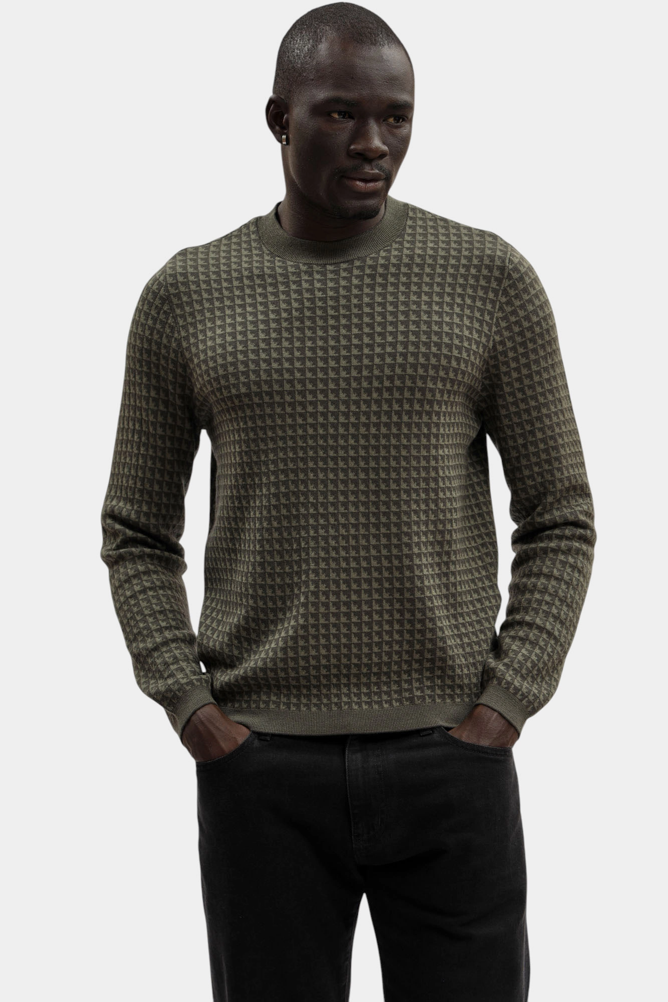 EM001989_ AF14199 Свитер Emporio Armani Хаки