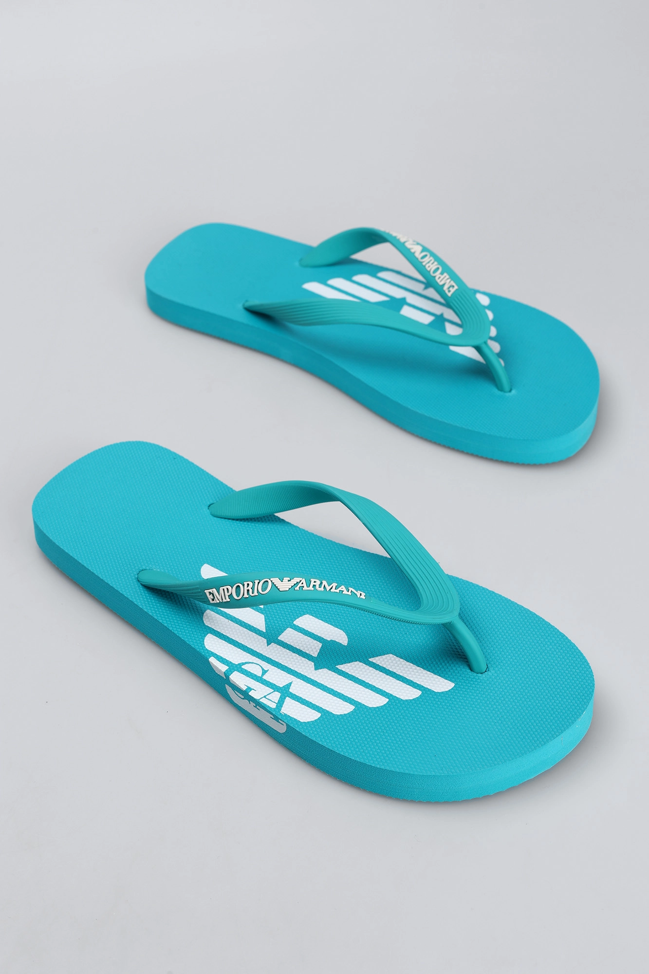 White armani flip flops on sale