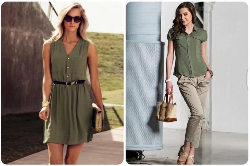 Сочетание цветов в одежде: оливковый