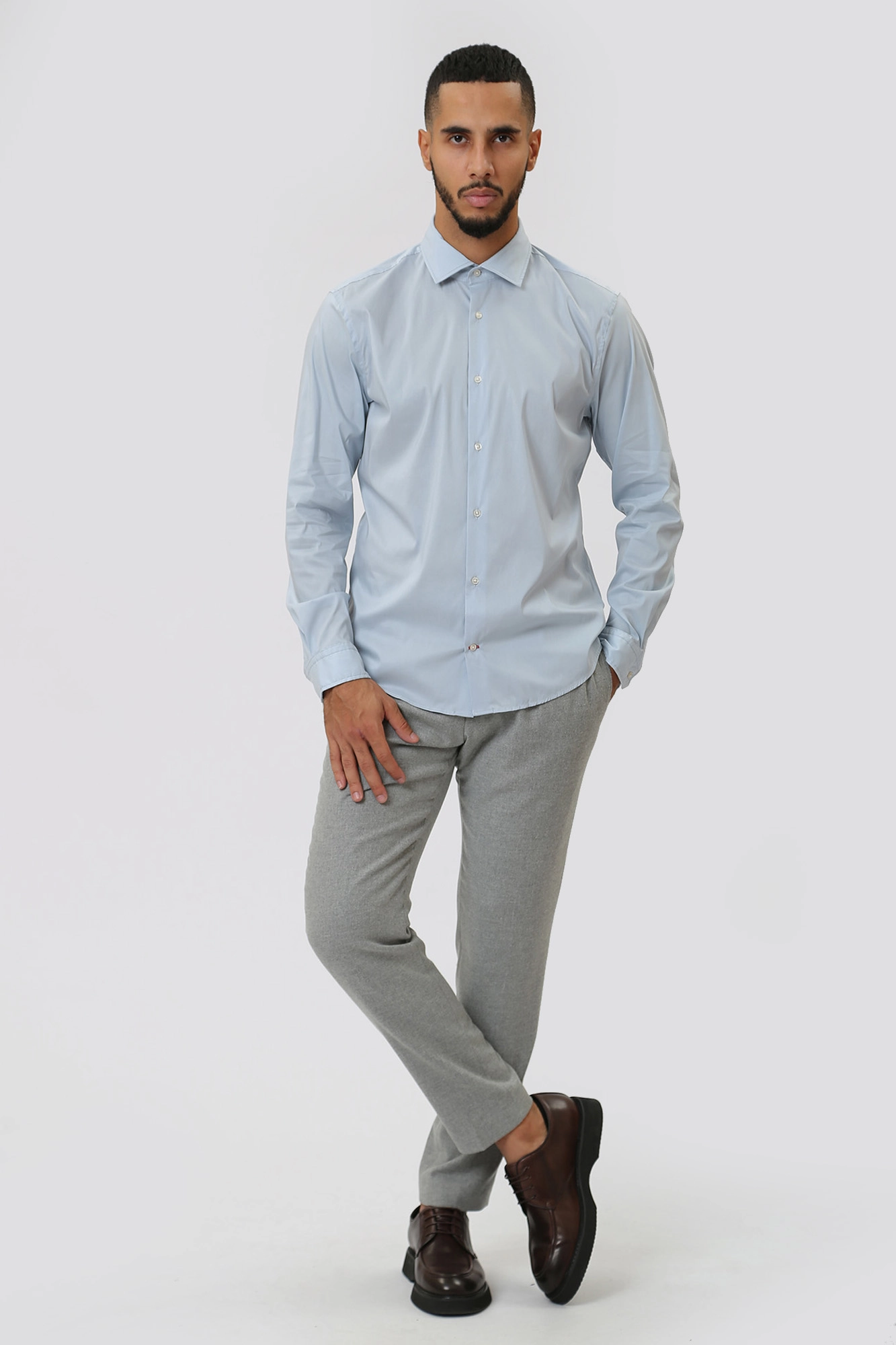 30038632_10016539 Сорочка д/р Strellson Синий