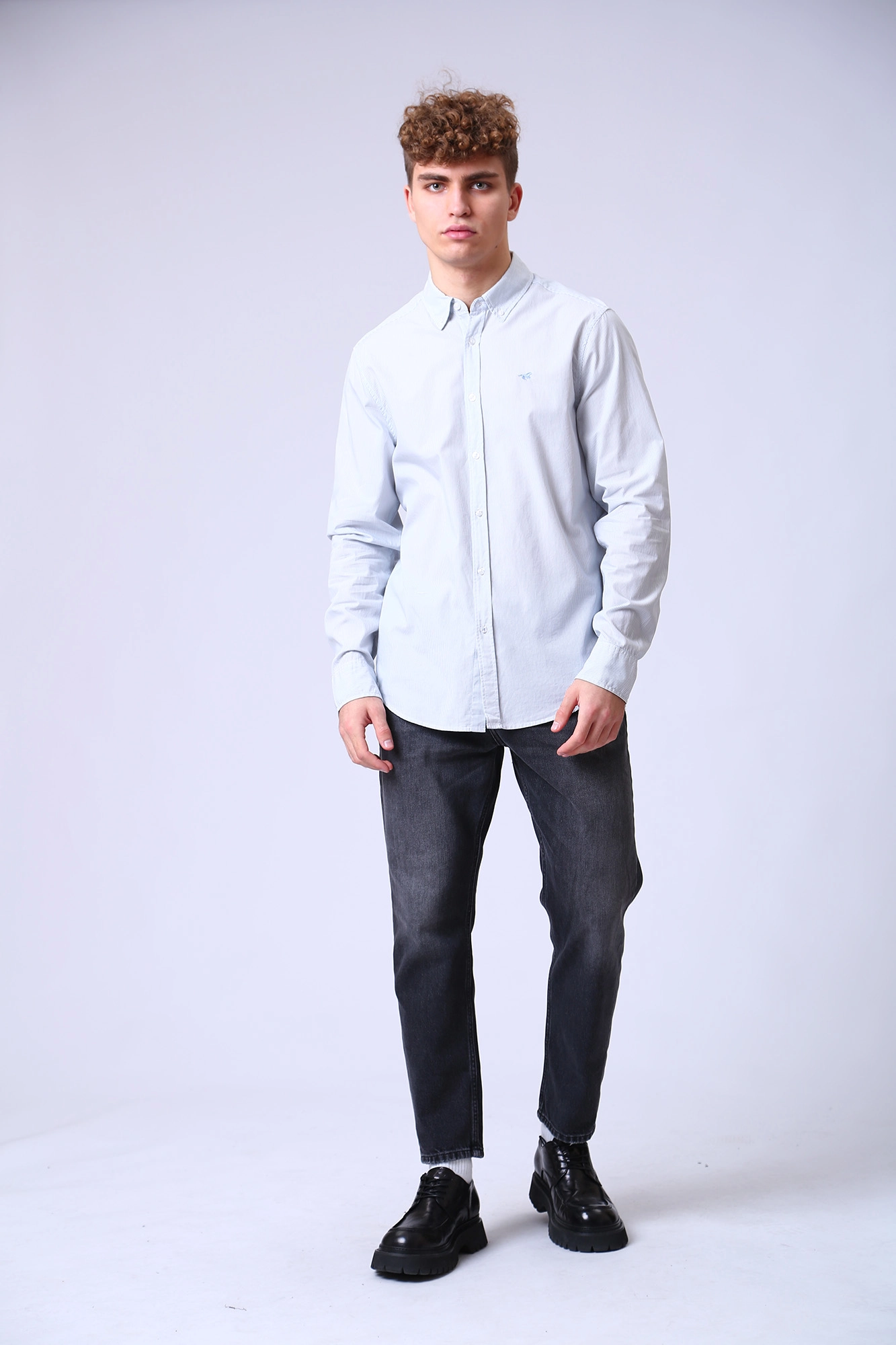 1012808 Рубашка Mustang Голубой