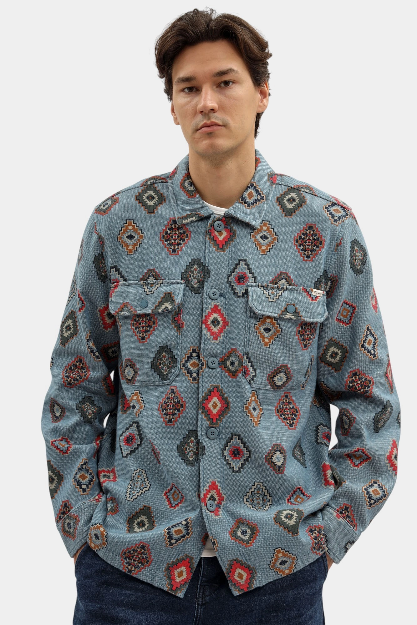 1016956 Рубашка Mustang Голубой