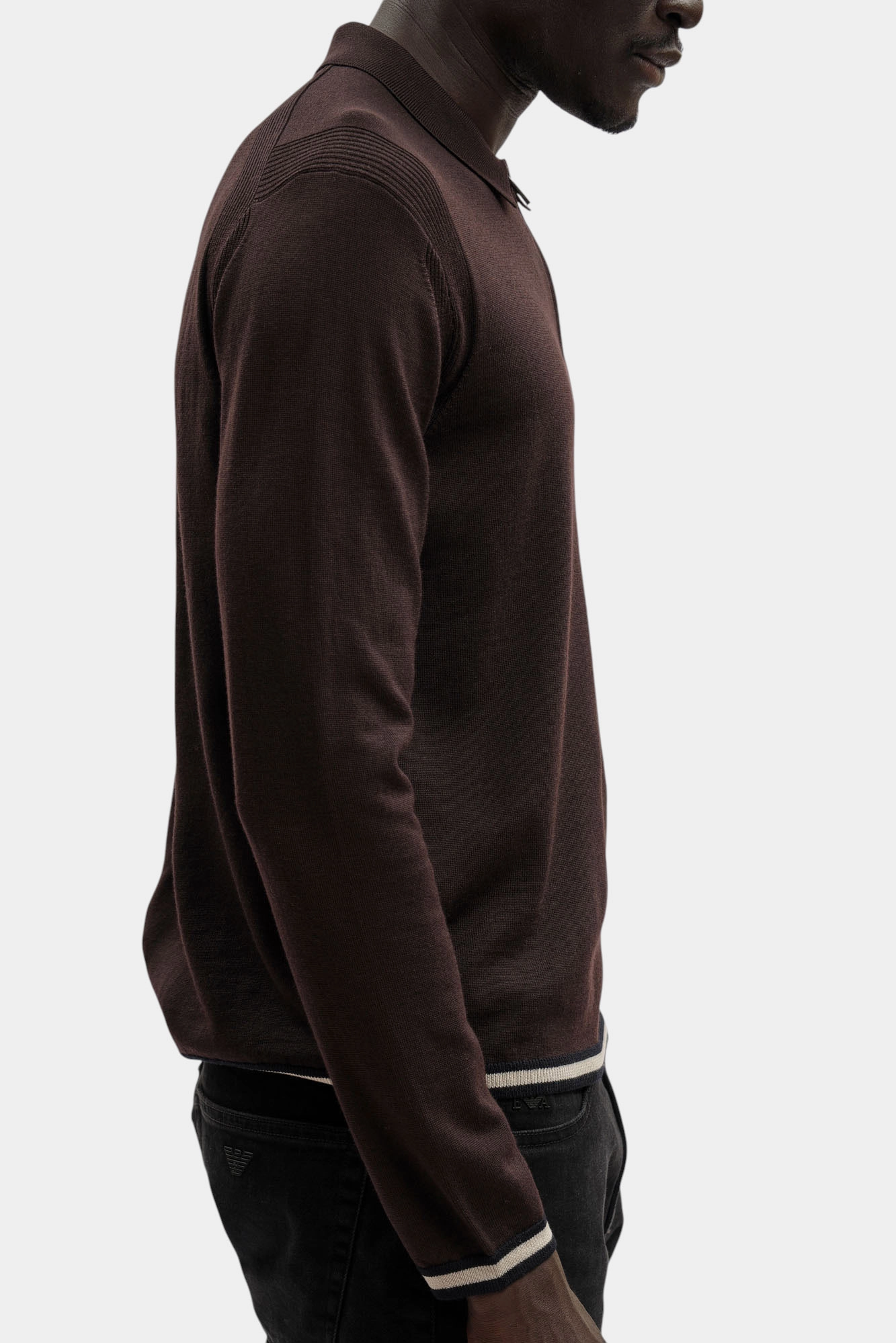 EM001512_ AF14158 Поло с длинным рукавом Emporio Armani Бордовый