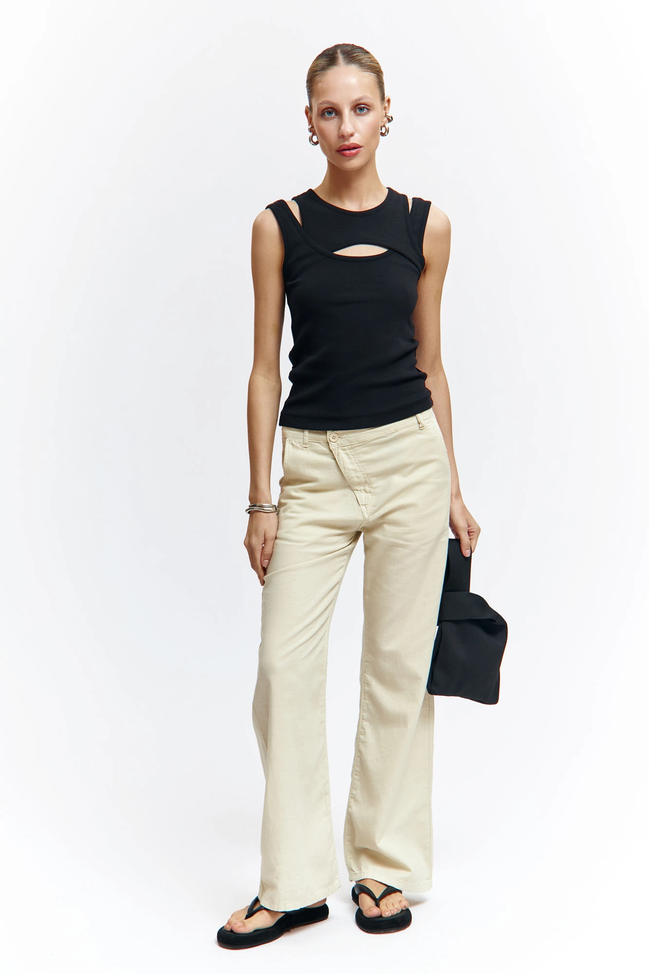 VW-OMA-55-447 брюки льняные van mich 