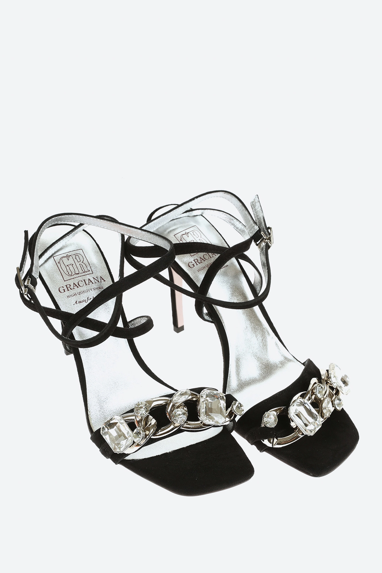 W3675-D02 Босоножки на каблуке Graciana Черный