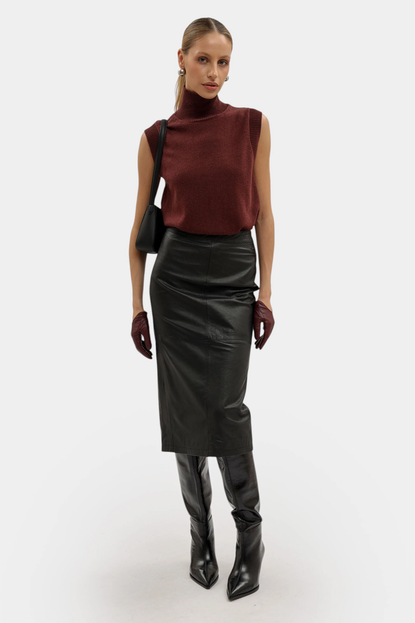 XW001239_AF16212 юбка кожаная armani exchange 