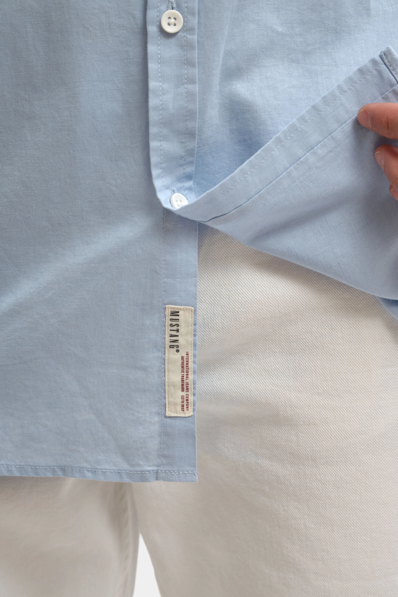 1017845 Рубашка Mustang Голубой