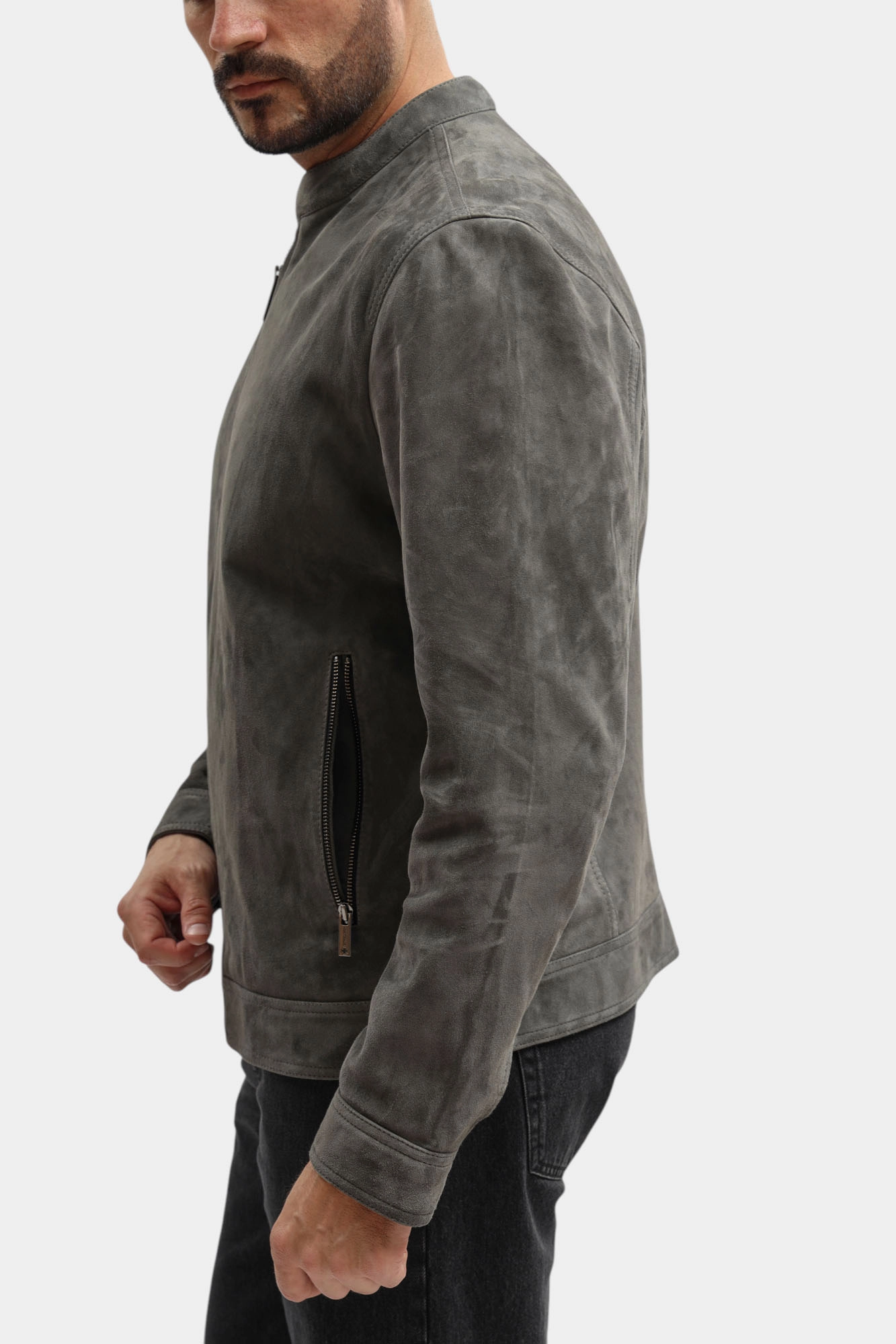 80000830_110165 Куртка кожаная Strellson Серый