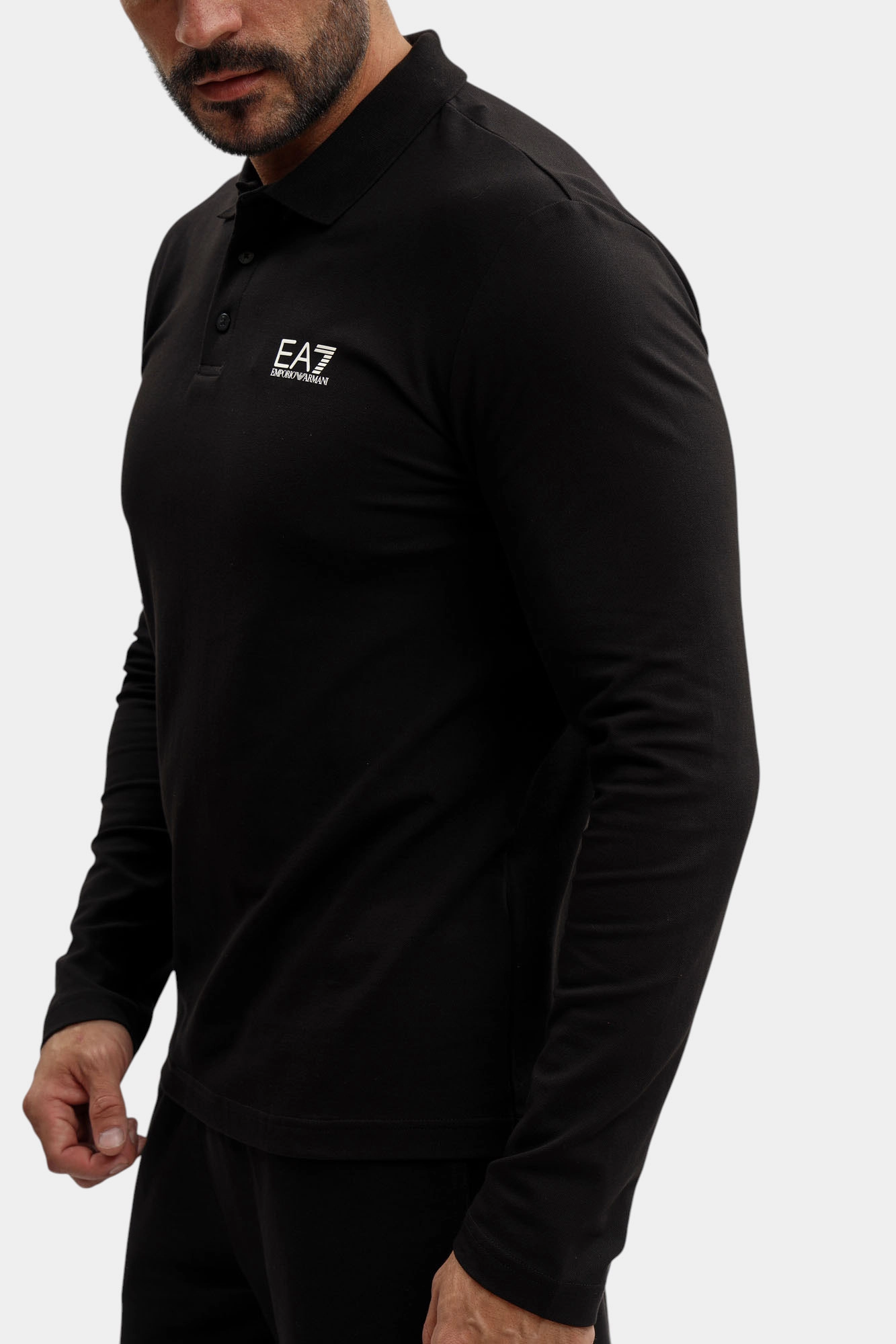 8NPF17_PJVUZ_1200 Поло с длинным рукавом EA7 Черный
