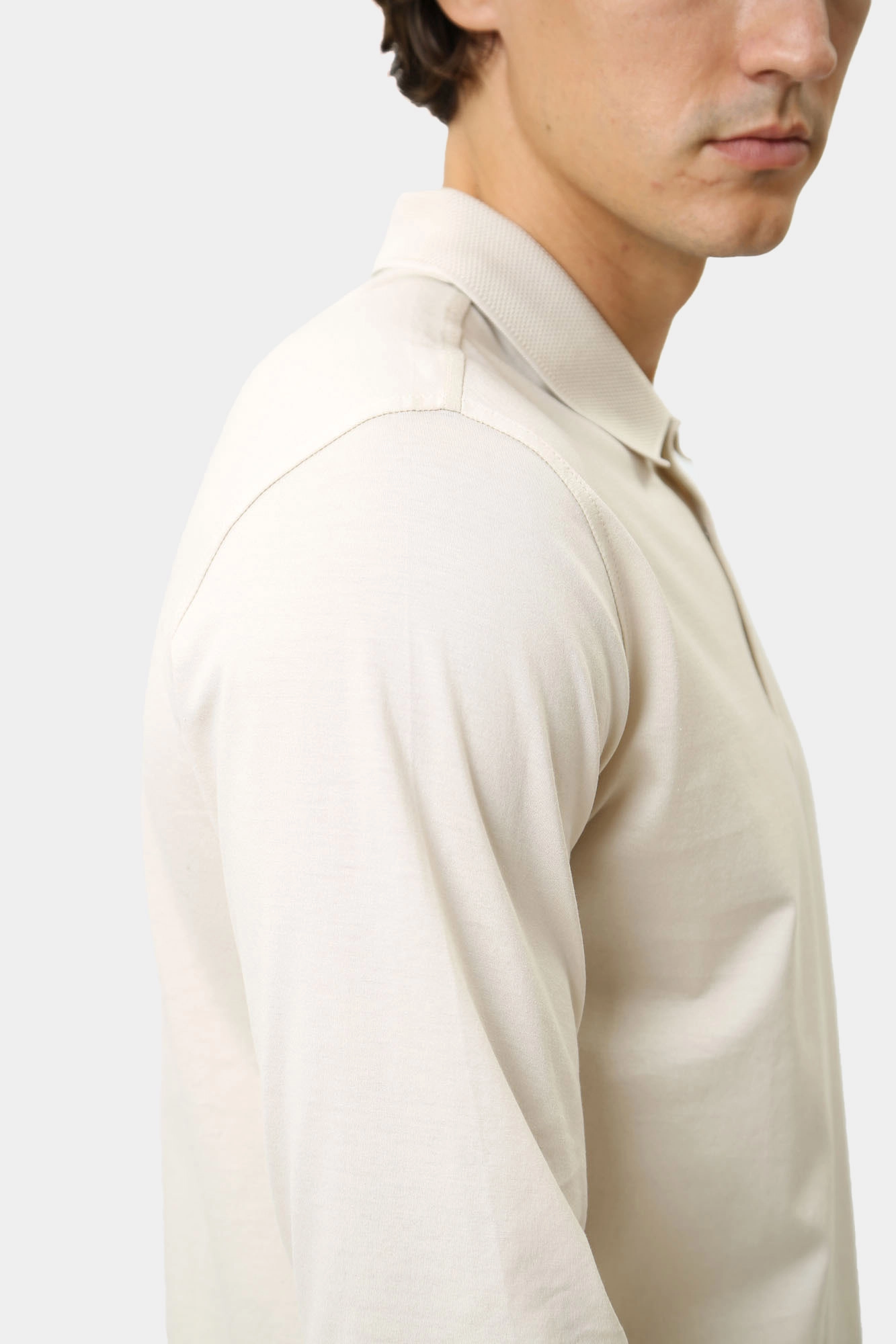 544200_745000 Поло с длинным рукавом Karl Lagerfeld Бежевый