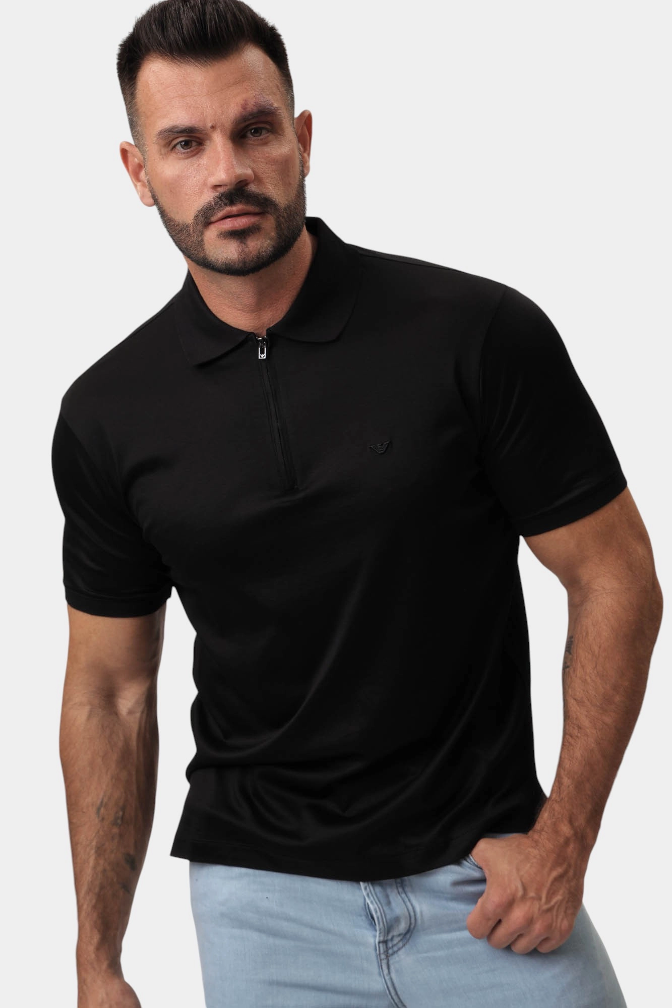 EM001082_AF10017 Поло Emporio Armani Черный