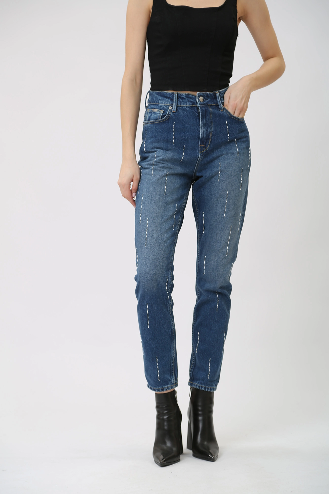 TAPERED JEANS UHW SPARKLE Pepe Jeans PL204601.000 Med Online.ru