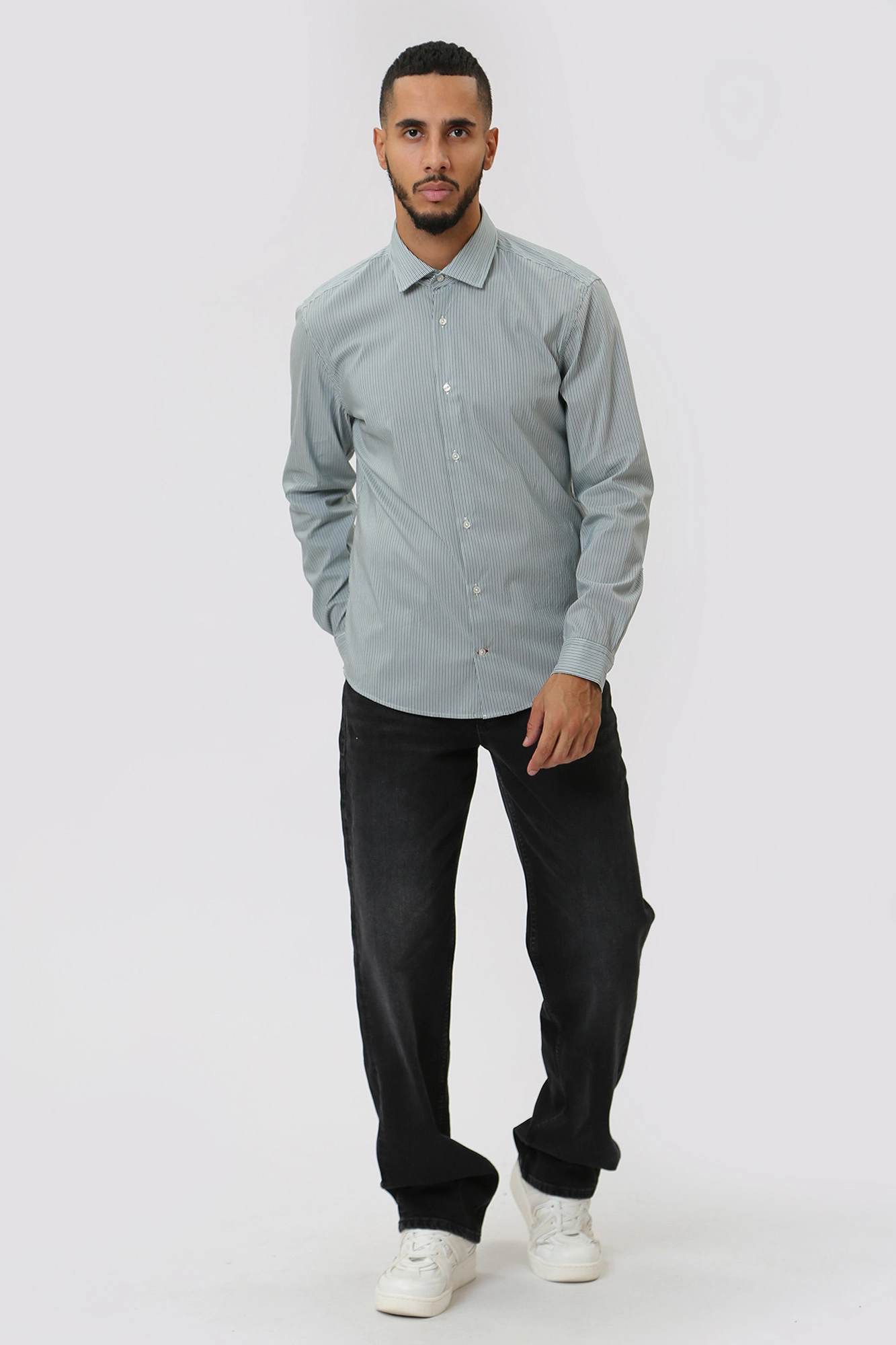 30038636_10016543 Сорочка д/р Strellson Зеленый