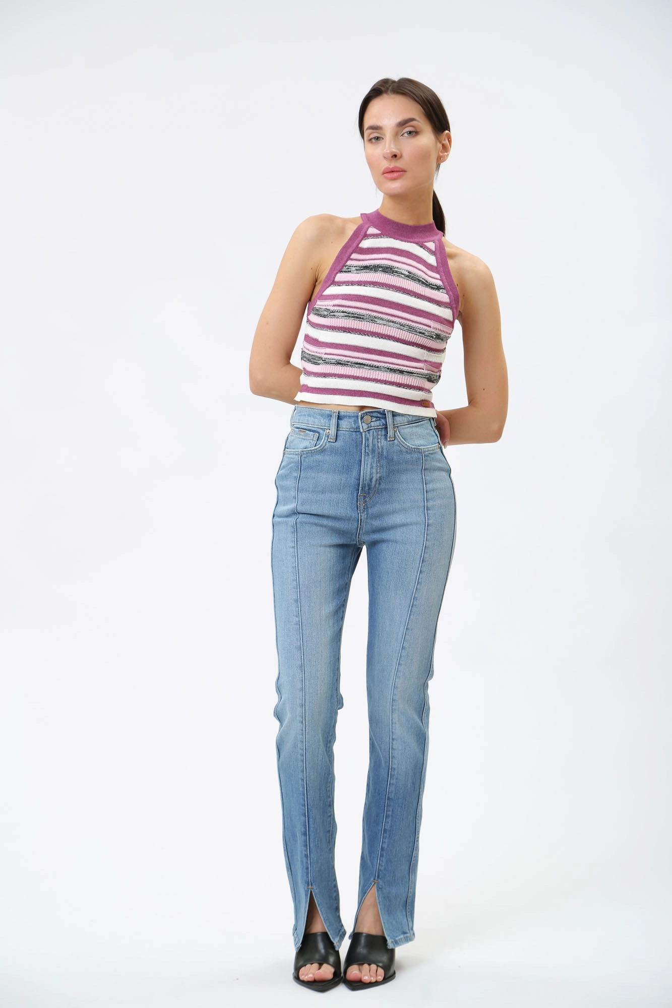 PL204686 джинсы slim jeans uhw split  pepe jeans 