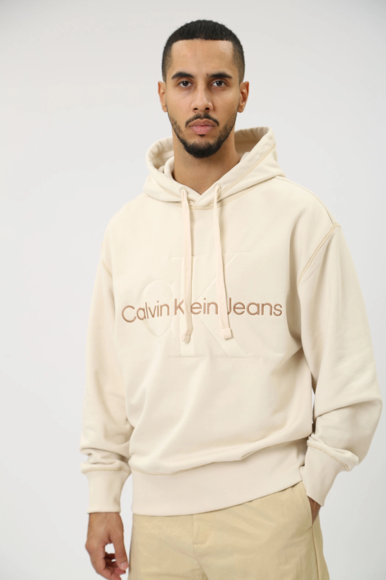Calvin klein beige hoodie outlet