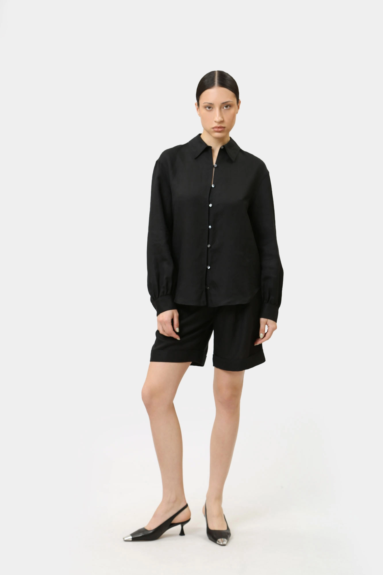 241W1601 рубашка д/р льняная karl lagerfeld 