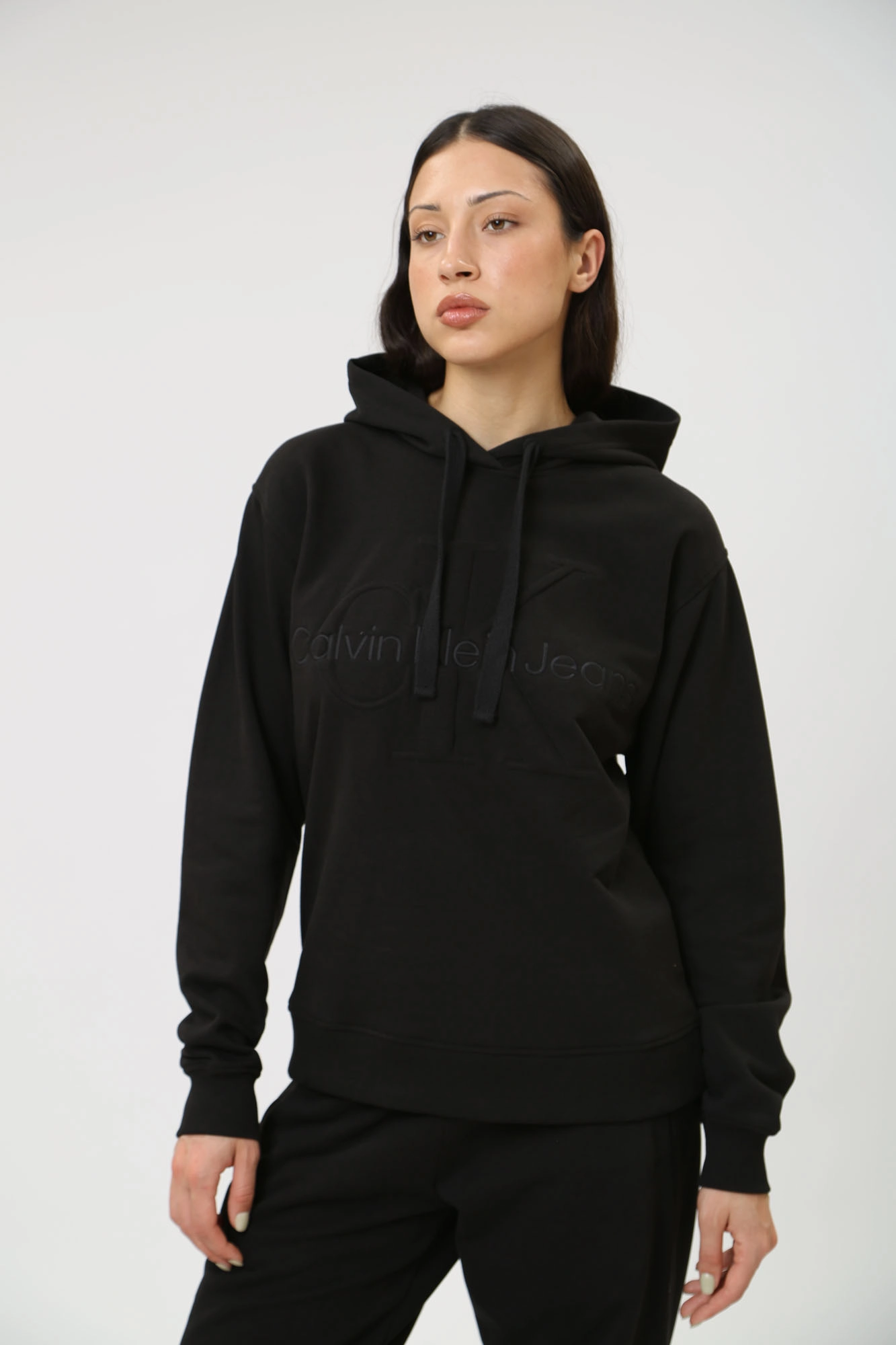Calvin klein hoodie women's black best sale