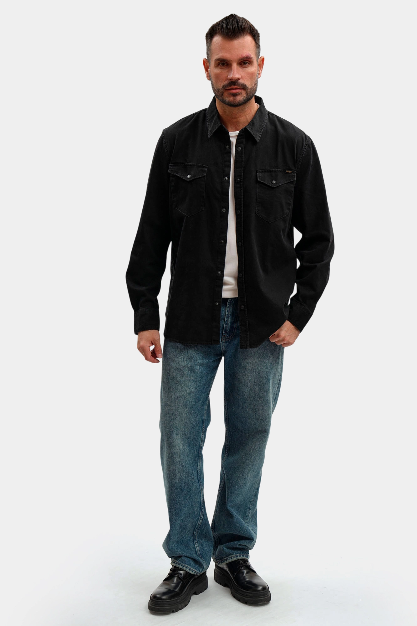 1017190 Рубашка Mustang Черный