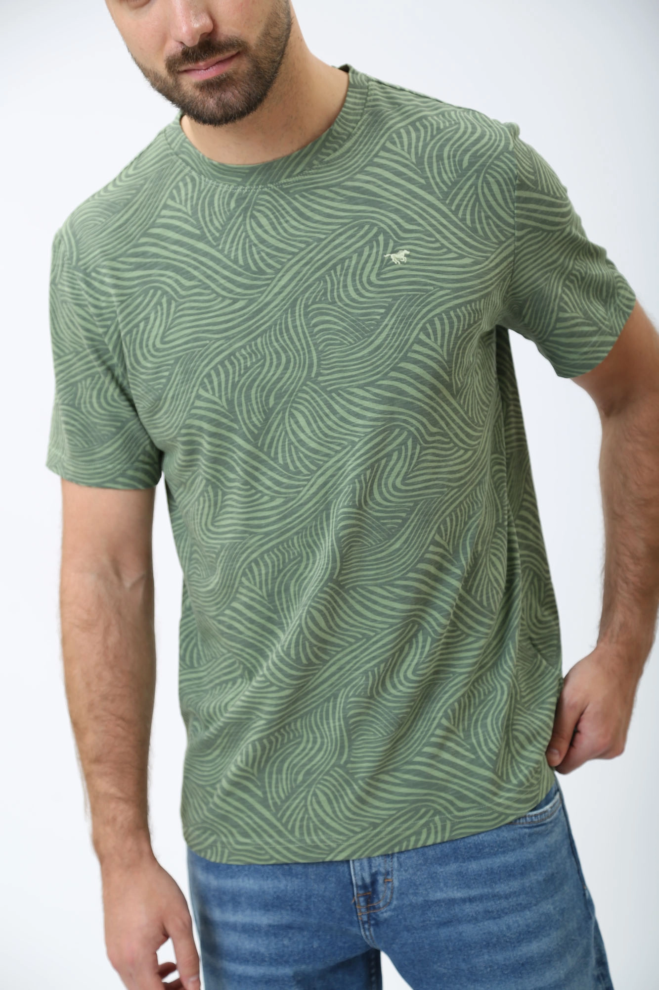 1014945 Футболка Mustang Зеленый