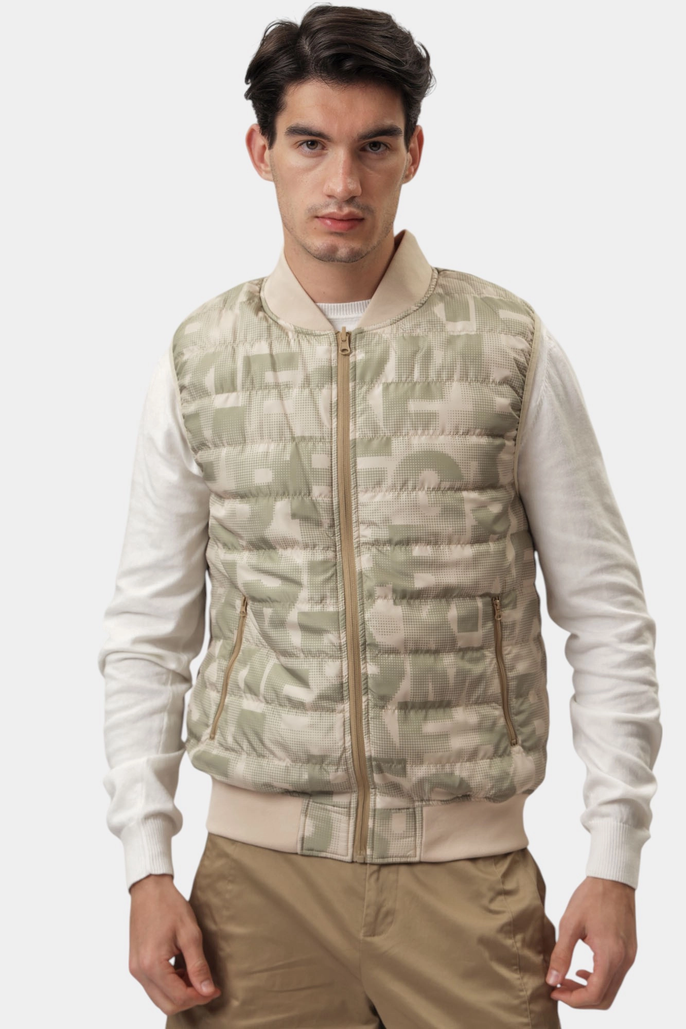 BMG0765 Жилет Bikkembergs Бежевый