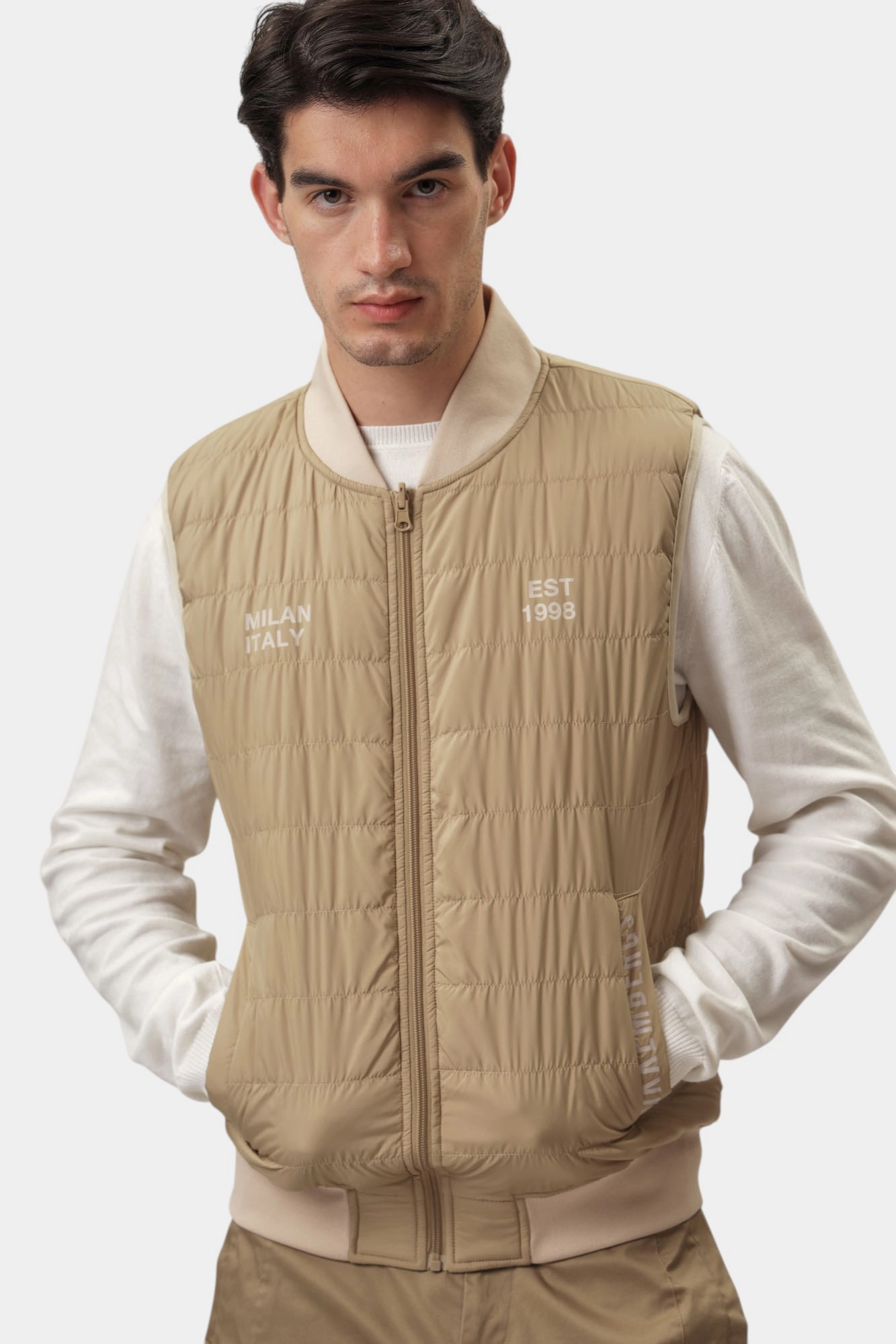 BMG0765 Жилет Bikkembergs Бежевый