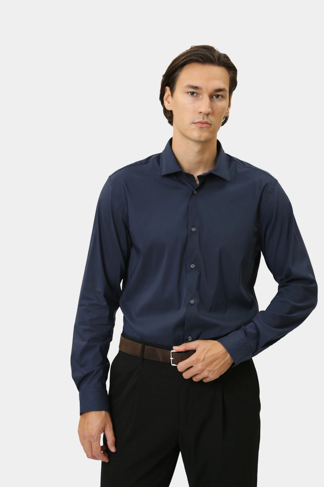 30038632_10016539 Сорочка д/р Strellson Синий