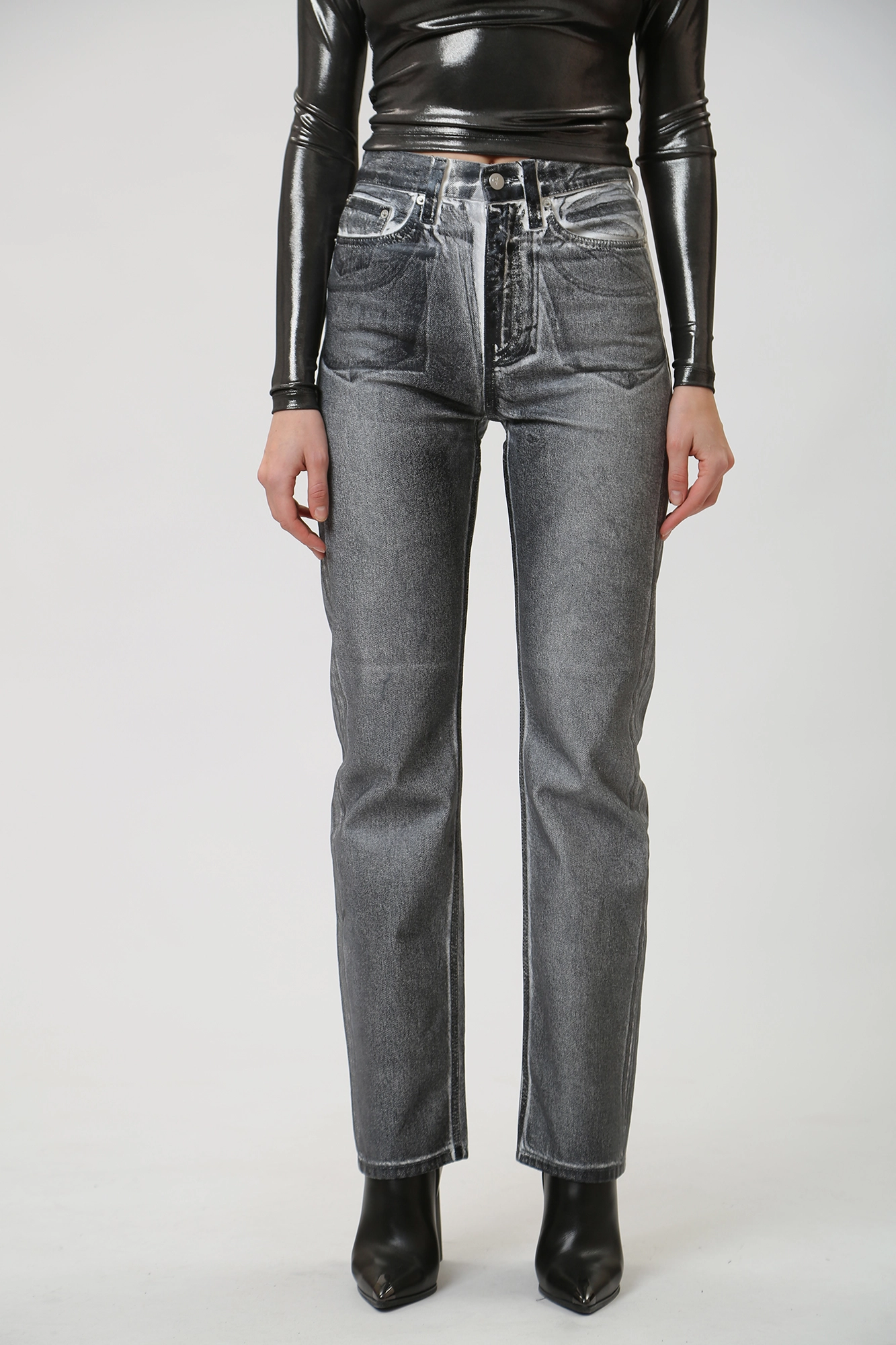 Calvin klein high rise straight jeans top