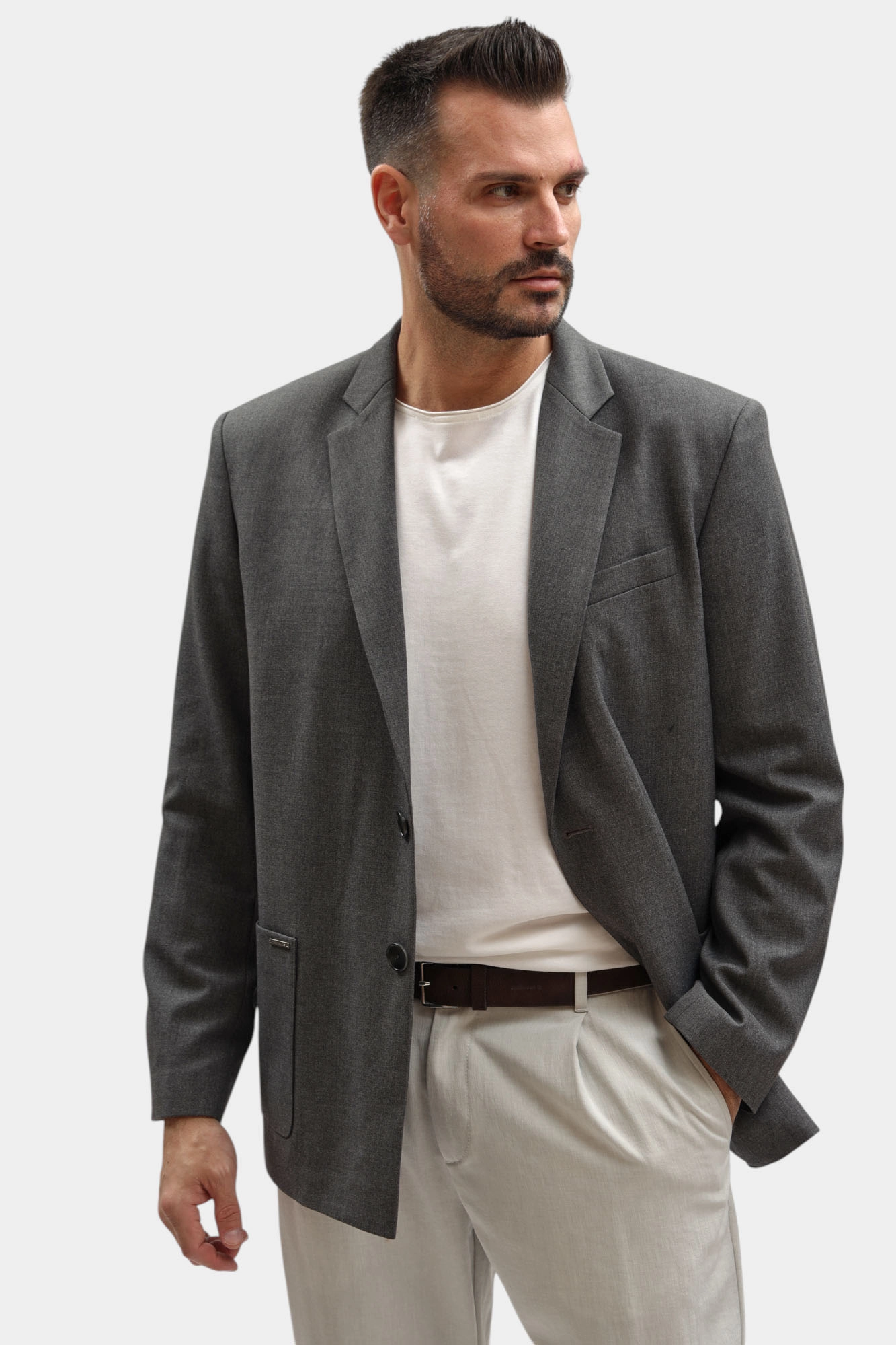 M-261-NN-56-0302 Пиджак The Hills Серый