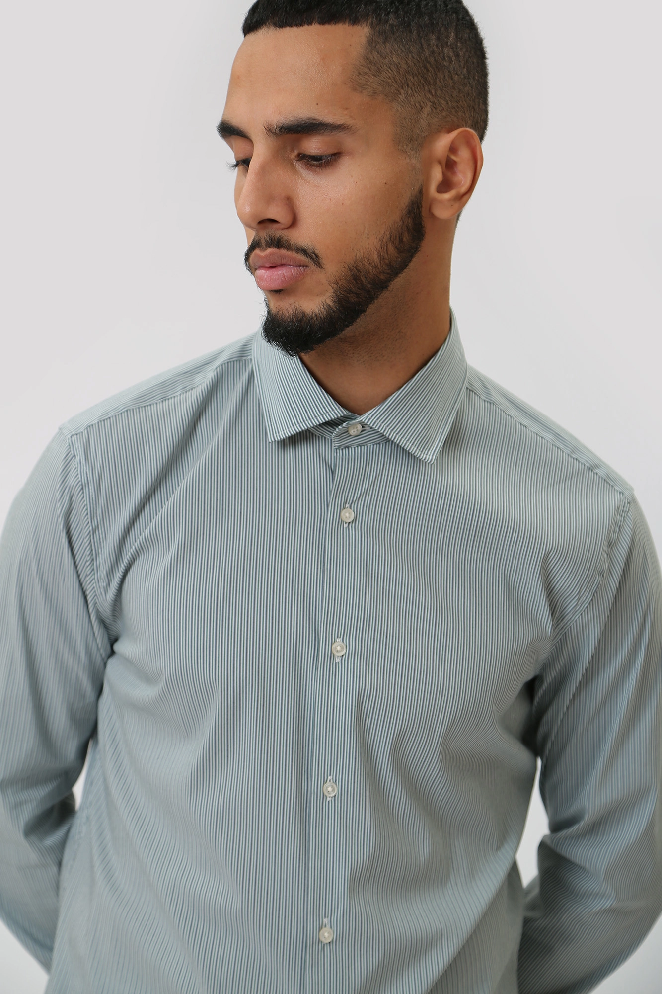 30038636_10016543 Сорочка д/р Strellson Зеленый