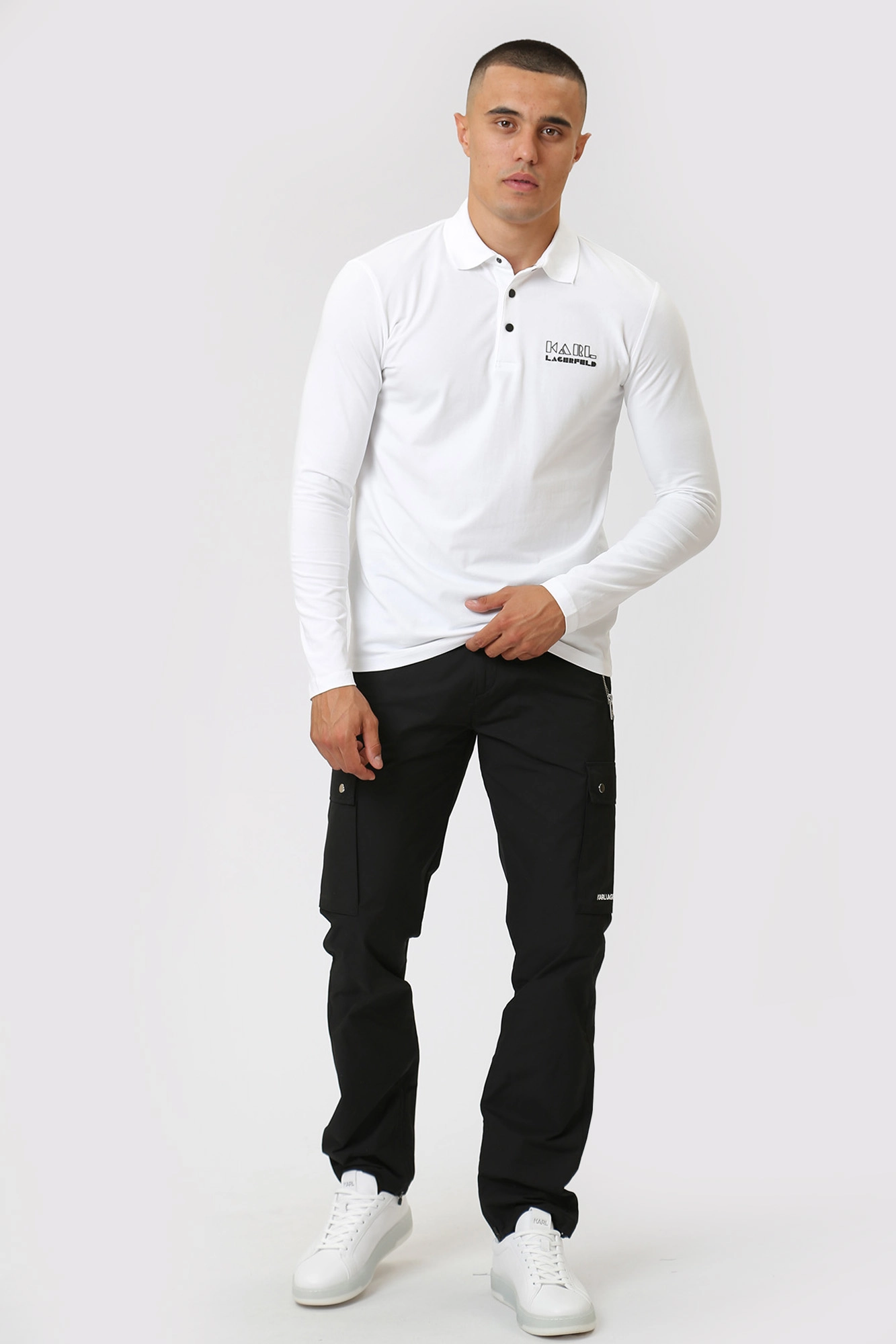 533221_745082 Поло с длинным рукавом Karl Lagerfeld Белый