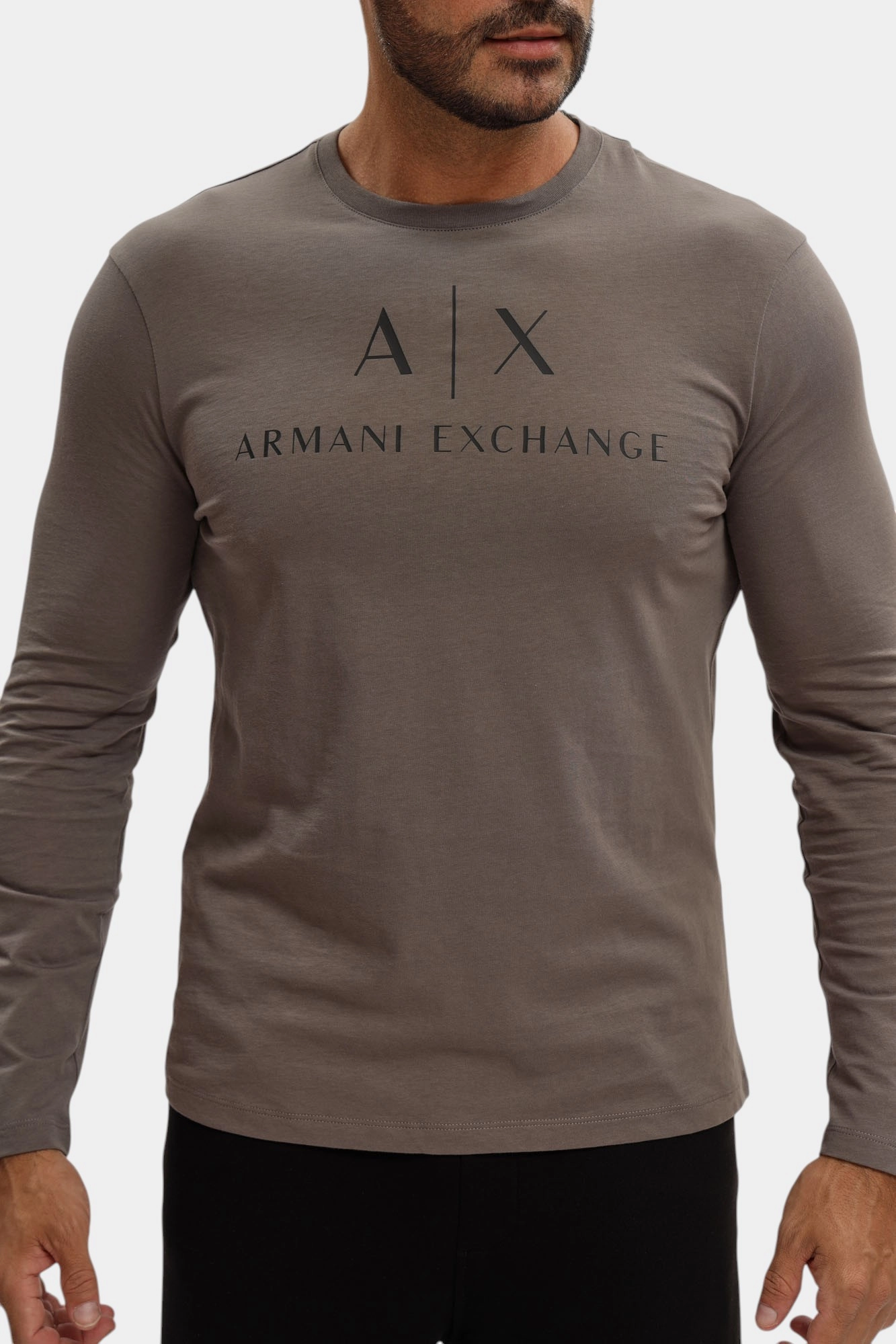 8NZTCH_Z8H4Z_U8092 Лонгслив Armani Exchange Серый