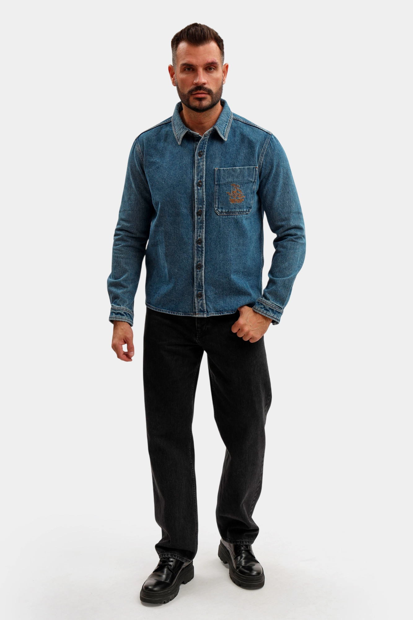 54038000018N-MS190D42-26NJ Рубашка джинсовая Trussardi Синий