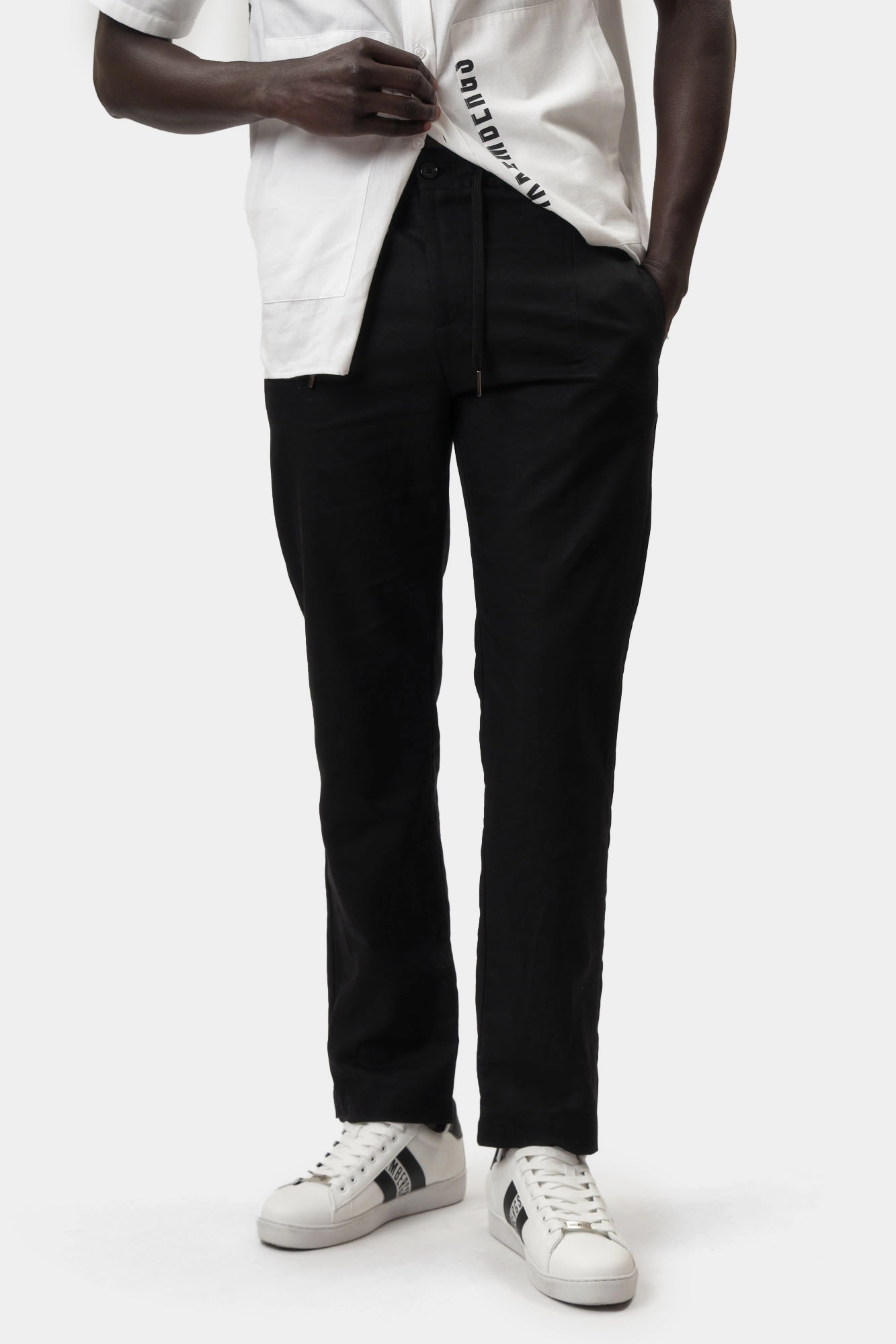 BMP0762L Брюки льняные Bikkembergs Зеленый