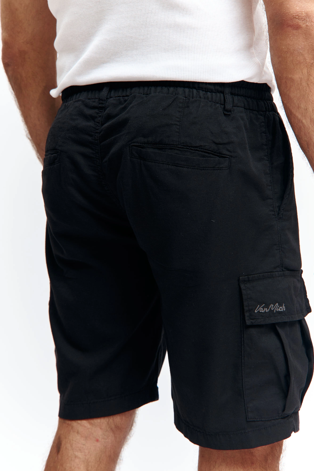 VM-OMA-55-448 Шорты льняные Van Mich Черный