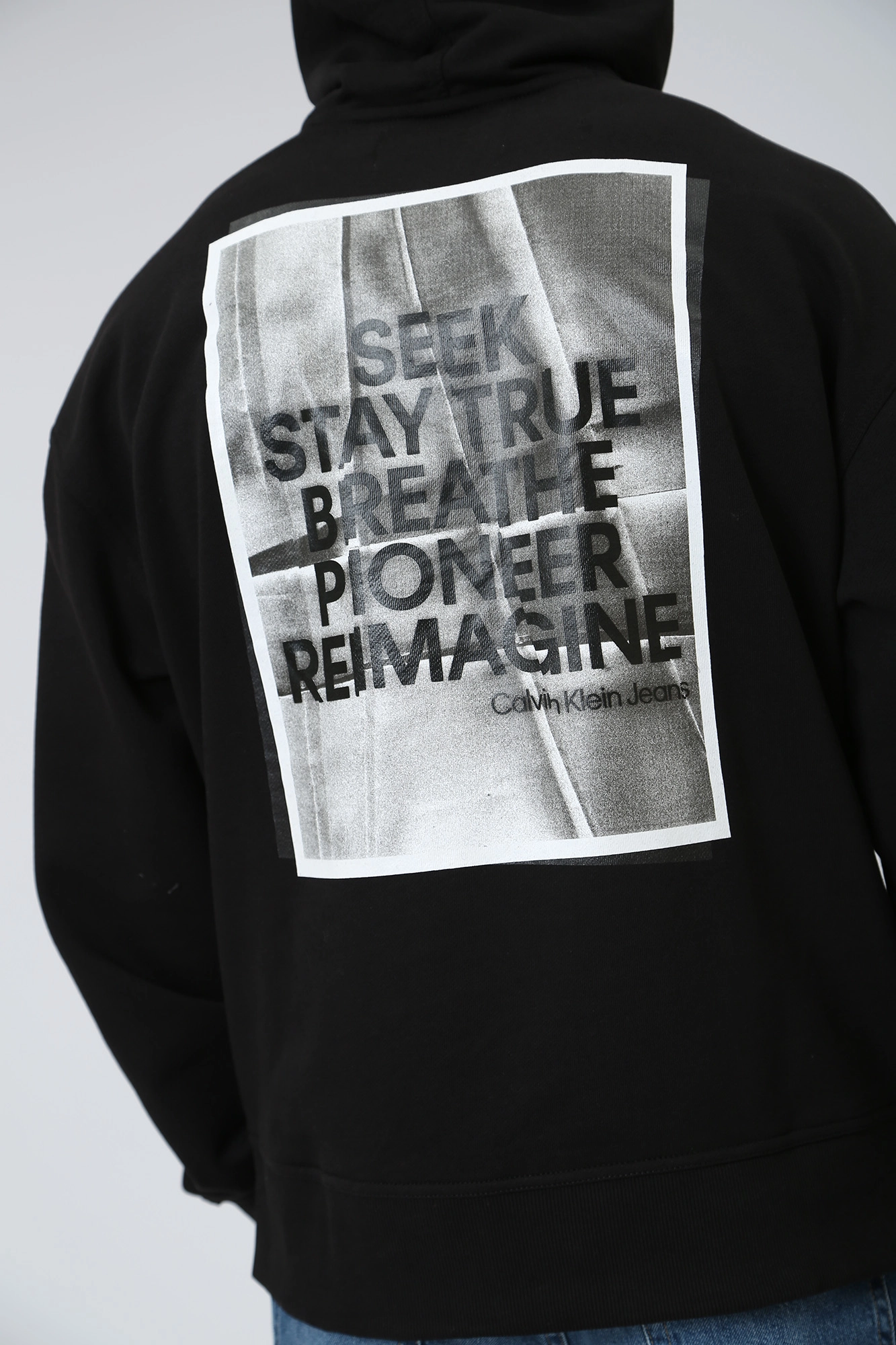 Calvin klein hoodie black and white shop