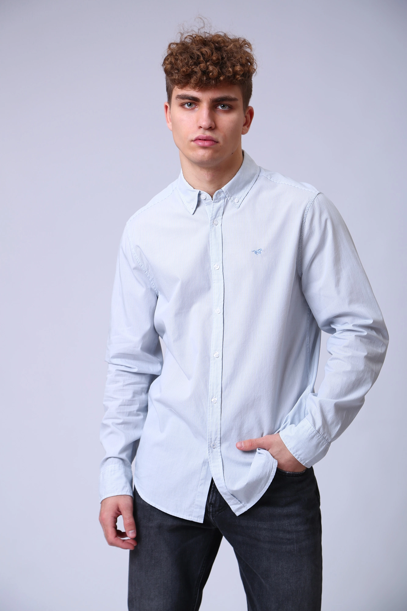 1012808 Рубашка Mustang Голубой