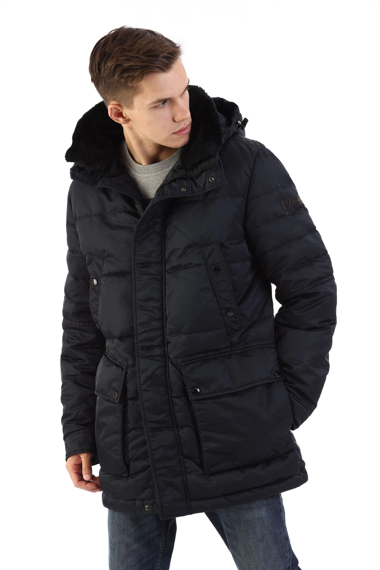 30017262_10001043 Куртка пуховая Strellson Синий