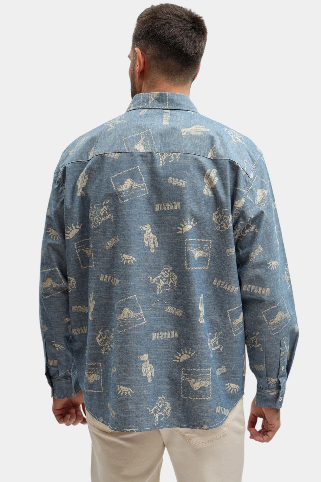 1017542 Рубашка Mustang Синий