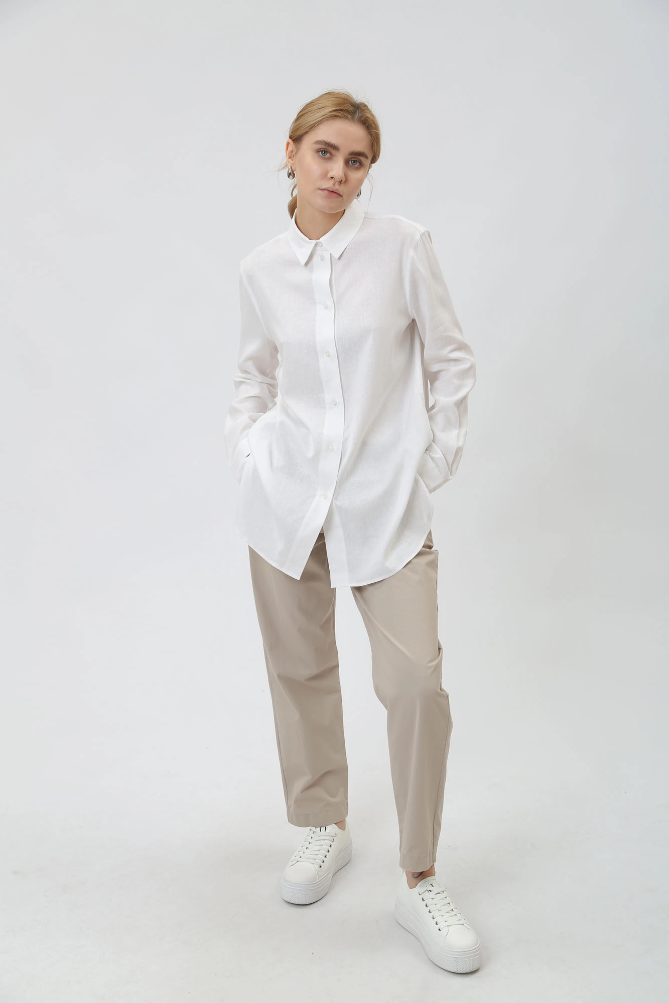 3DYC08_YN3RZ рубашка д/р льняная armani exchange 