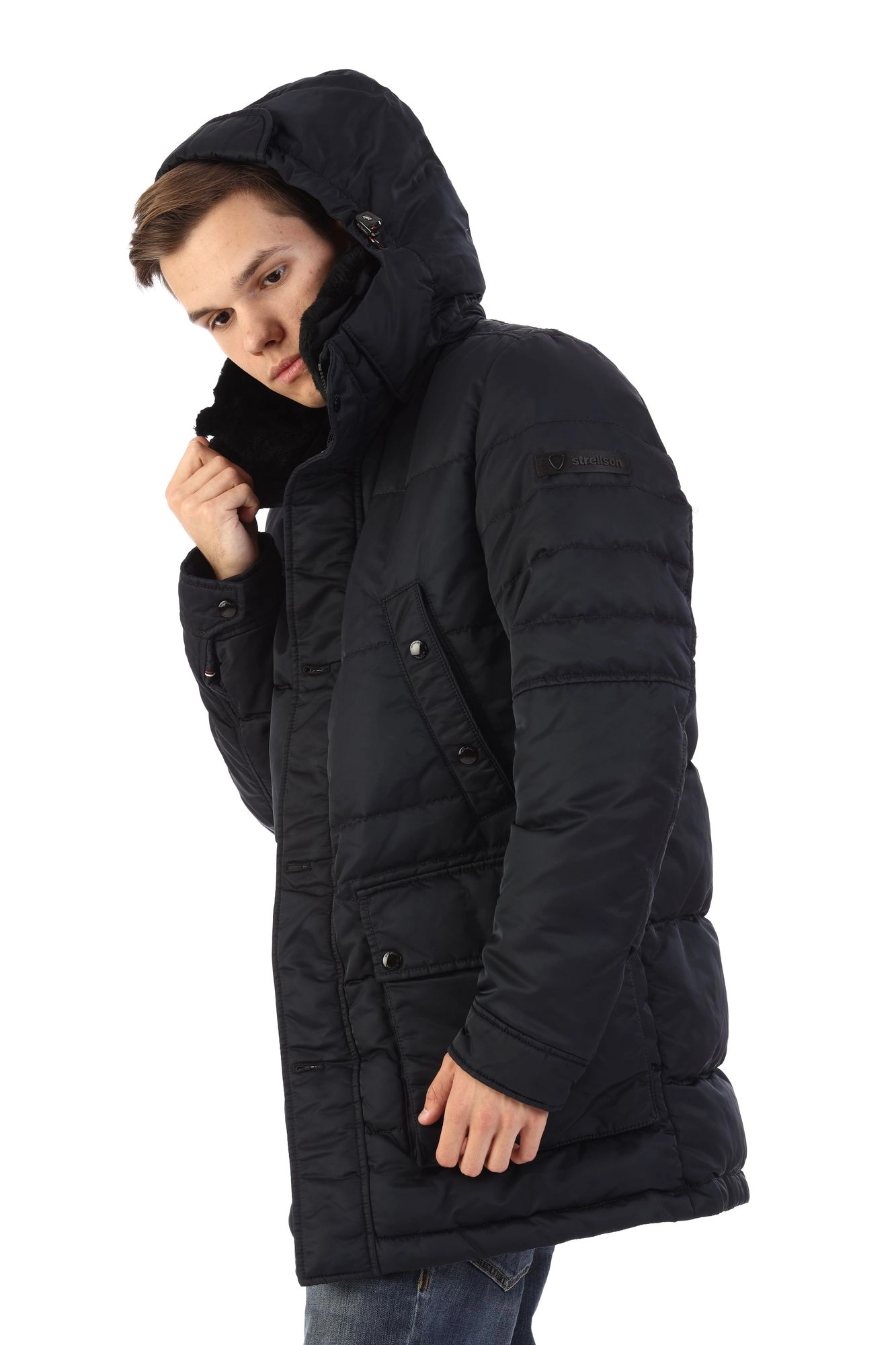 30017262_10001043 Куртка пуховая Strellson Синий