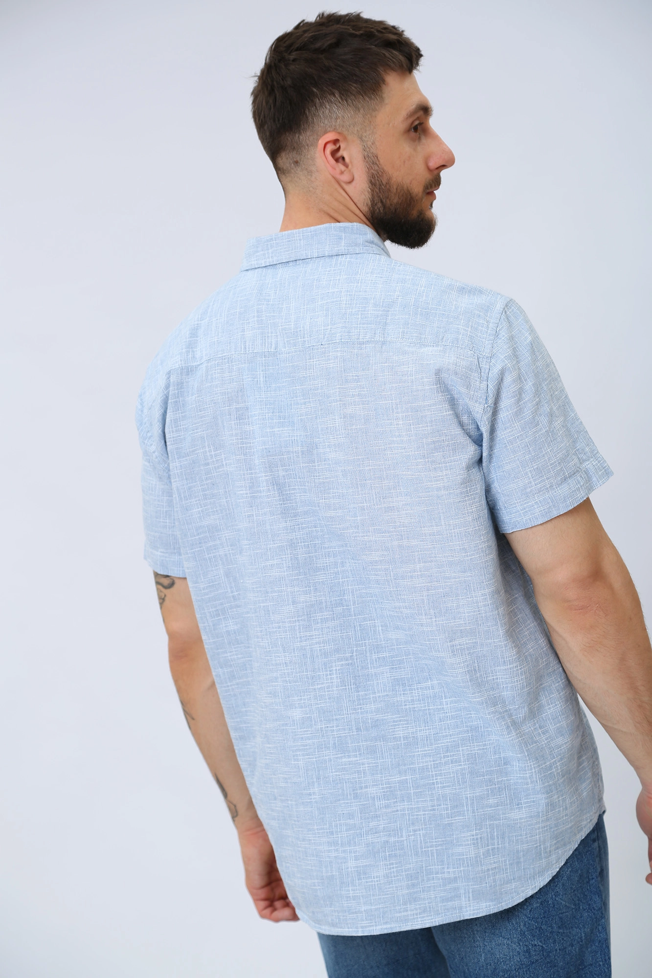 1013965 Рубашка Mustang Голубой