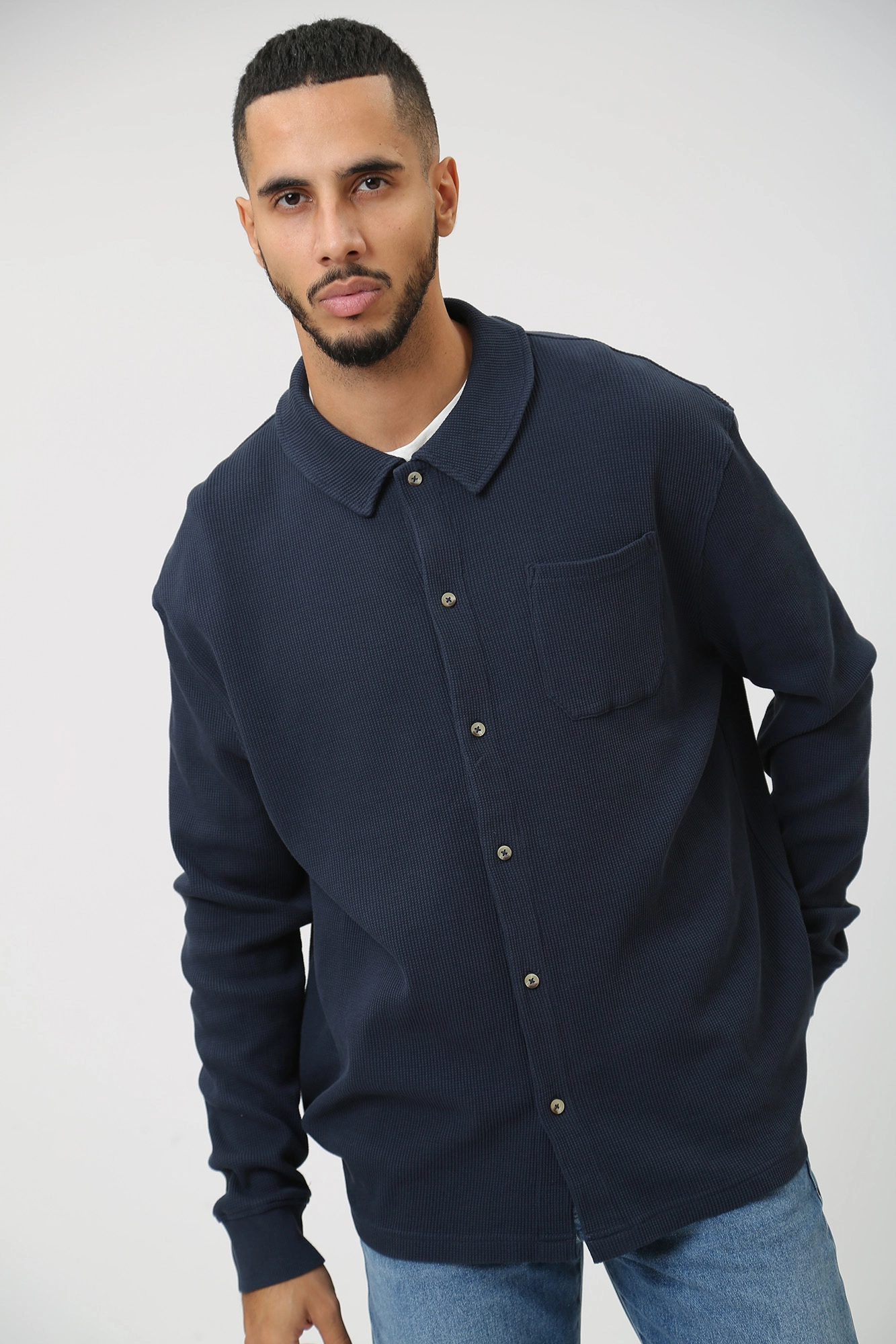 1014109 Рубашка с длинным рукавом Mustang Синий