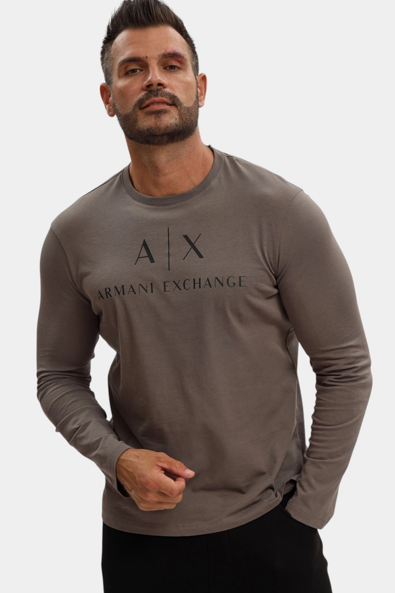 8NZTCH_Z8H4Z_U8092 Лонгслив Armani Exchange Серый
