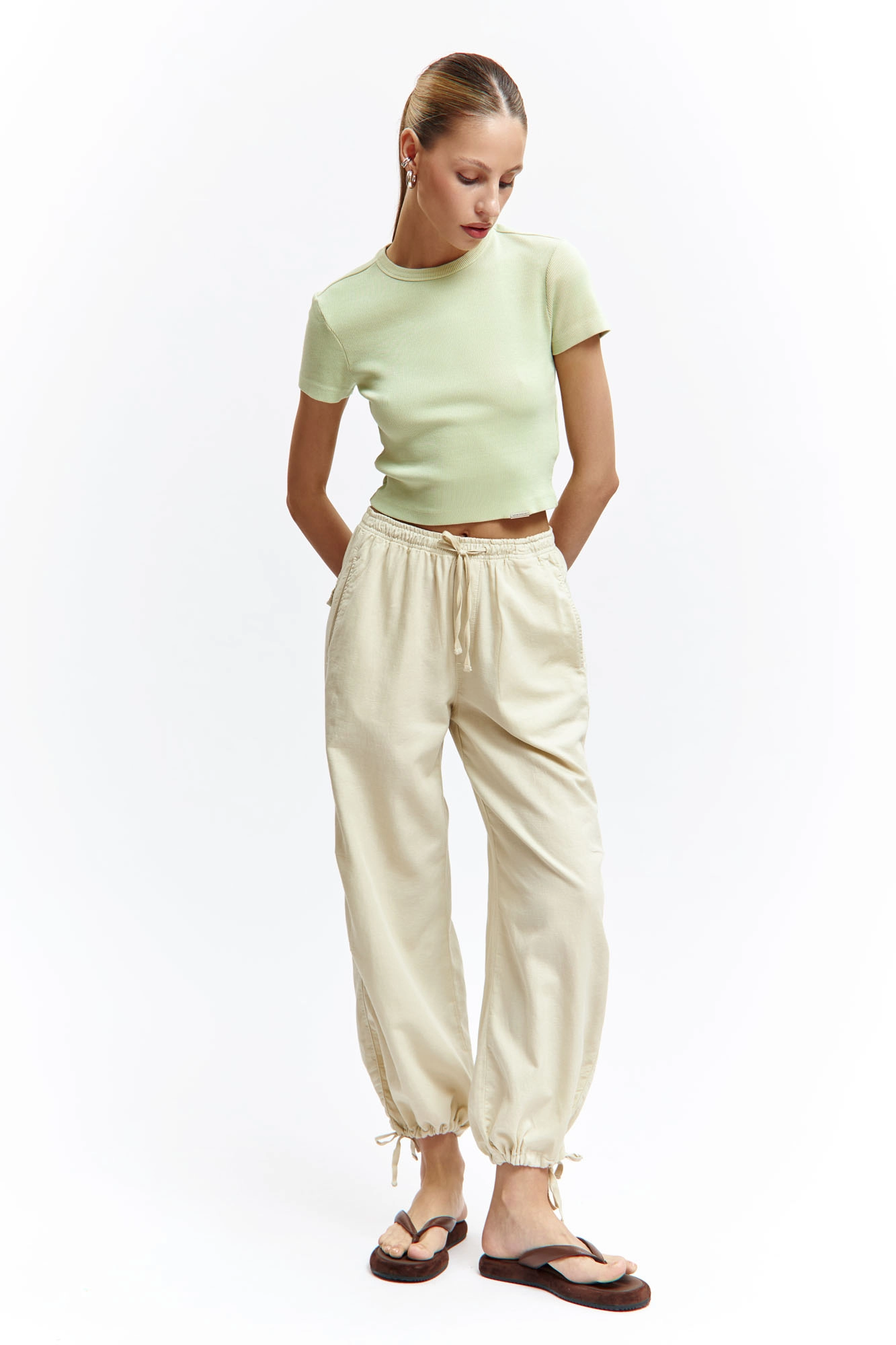 VW-OMA-55-446 брюки льняные van mich 