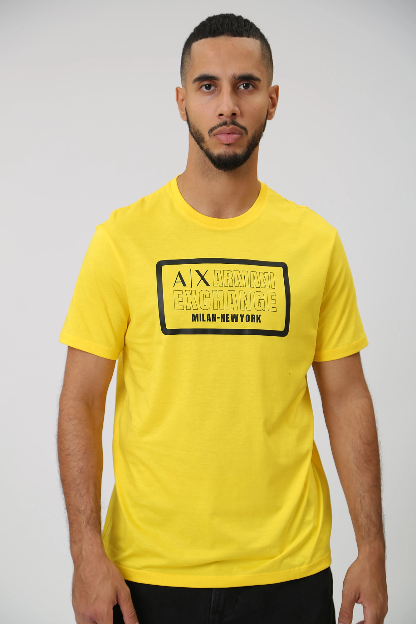 Yellow armani exchange shirt clearance
