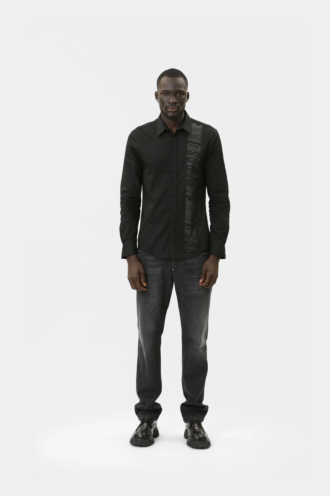 BMS0551 Сорочка Bikkembergs Черный