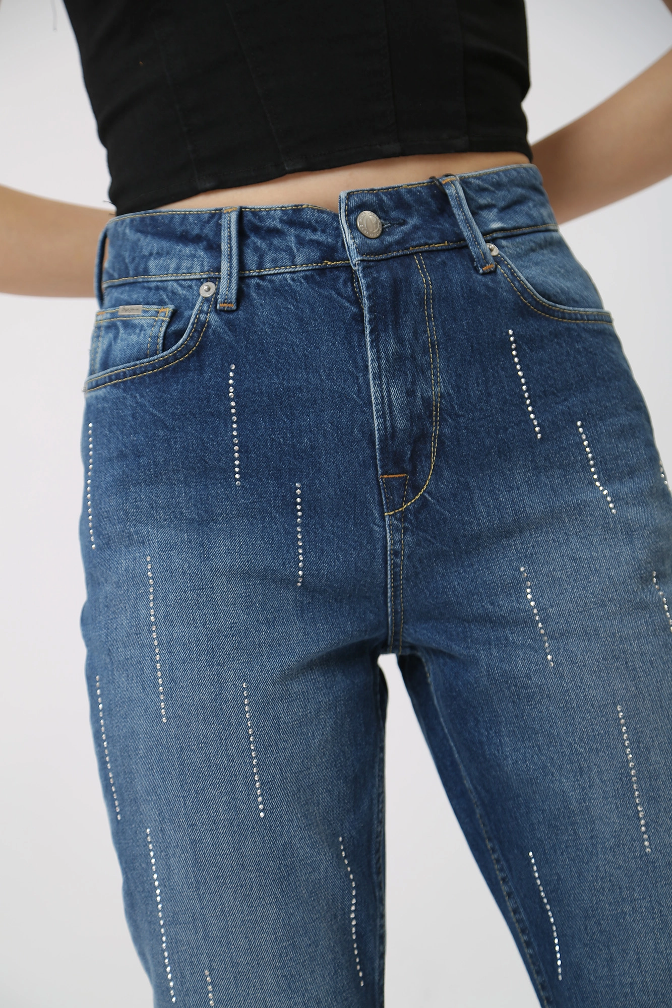 PL204601 джинсы tapered jeans uhw sparkle  pepe jeans 