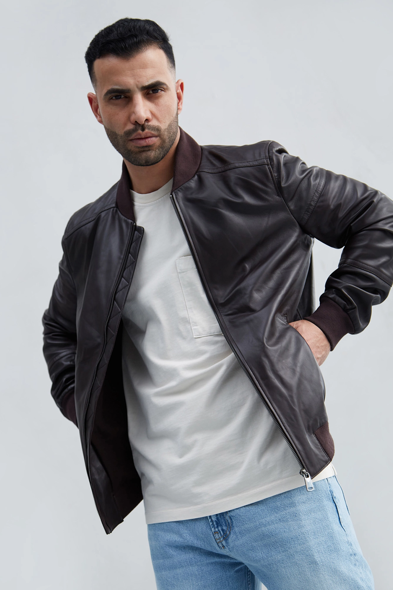 VM-231-003 Куртка кожаная Van Mich Коричневый